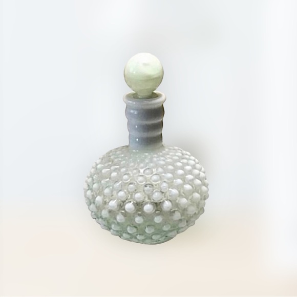 Fenton Art Vintage Fenton Hobnail Opalescent Green Tint Perfume